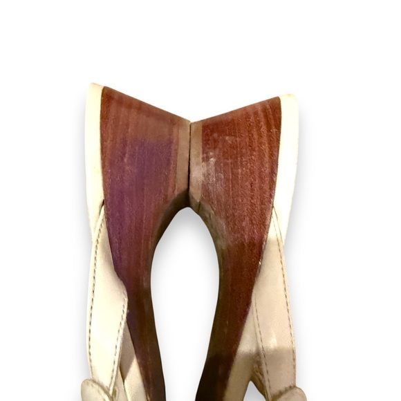 Naturalizer Beige Leather Open Toe Strappy Slip‎ On Heel Sandals Sz 8 - Picture 8 of 12